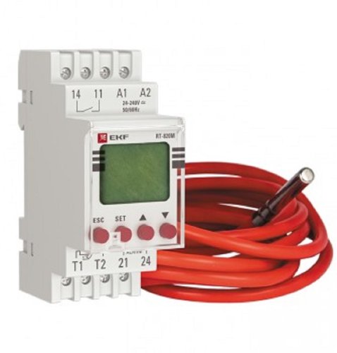 Реле температуры цифровое на DIN-рейку EKF PROxima RT-820M от -40 до +130 град. с выносным датчиком картинка